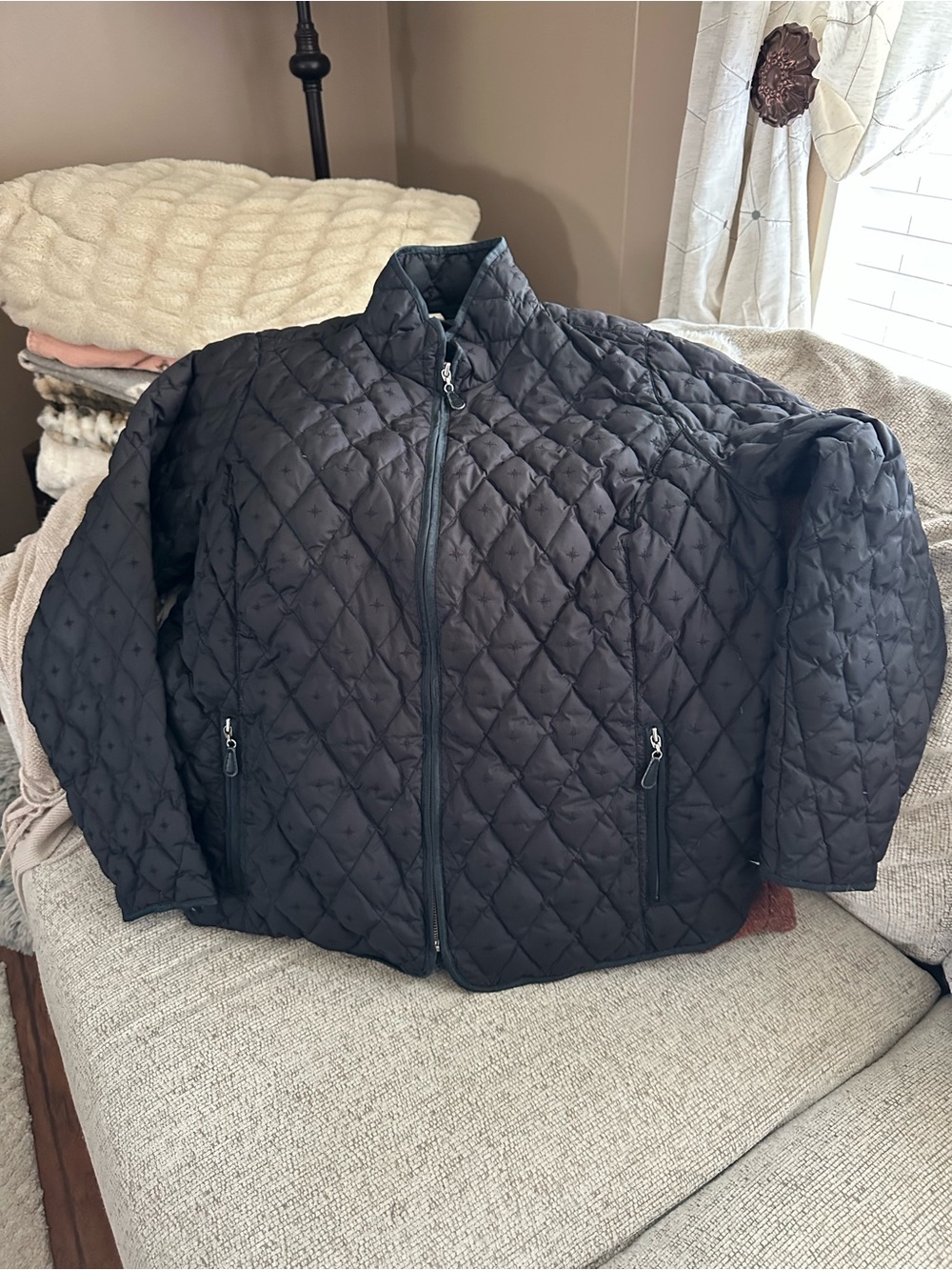 Eddie Bauer Women’s Quilted Down Zip-Front Jacket - Black